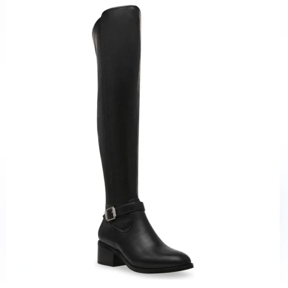 New DV Dolce Vita Women's Elyse Over-The-Knee Buckle Block Heel Boot Sz